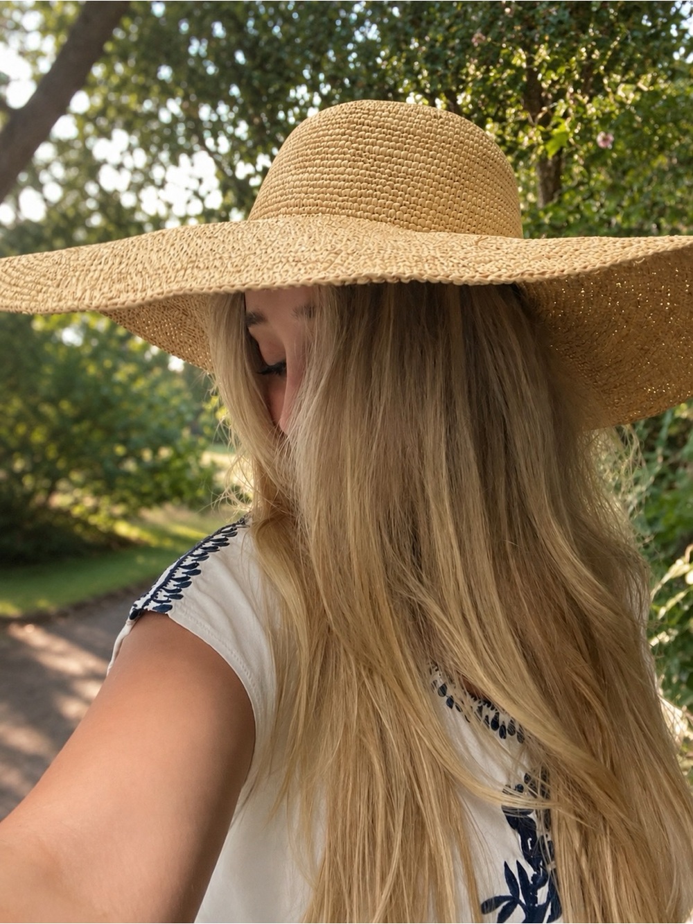 Natural Straw Wide Brim Sun Hat for Women